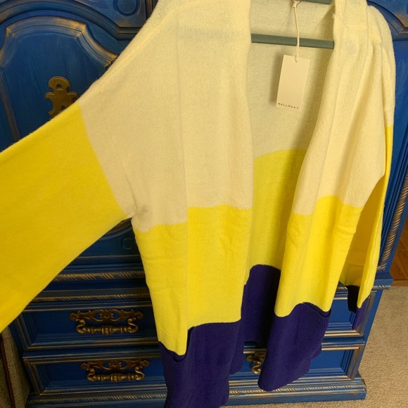 New! Melloday Colorblock Knit Cardigan Plus Sz 1X - Picture 3 of 6